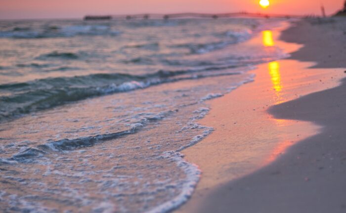 sunset on a beach